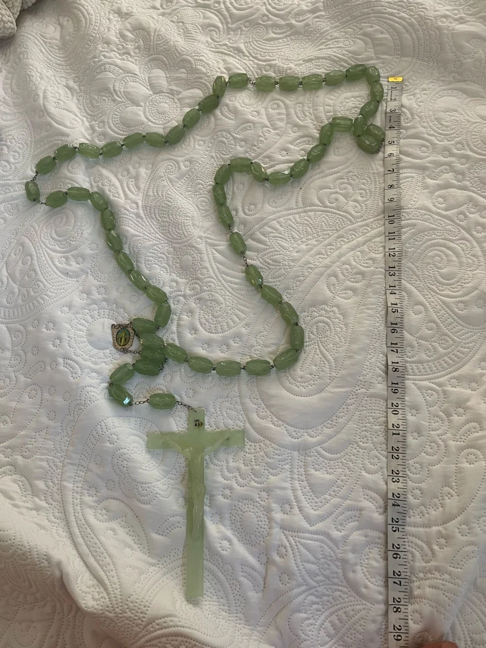 Giant Green Bead Glow in the Dark Rosary